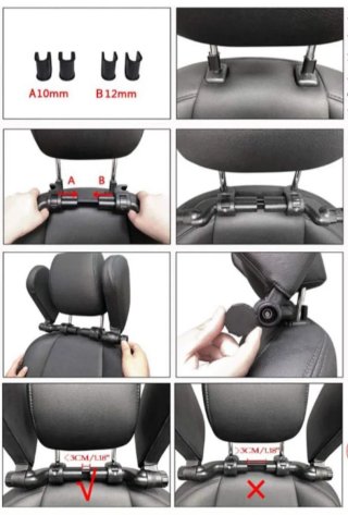 Reposacabezas Coche Ajustable Negro