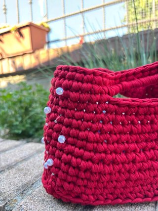 Mini borsa HeartBags uncinetto fatta a mano