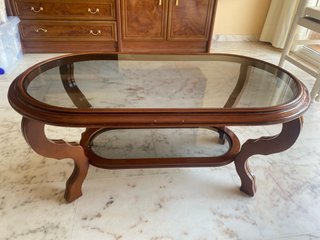 Mesa de centro madera y cristal