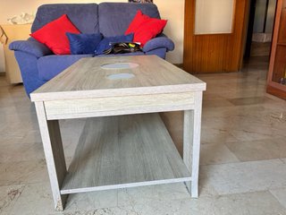 Mesa de centro elevable de madera