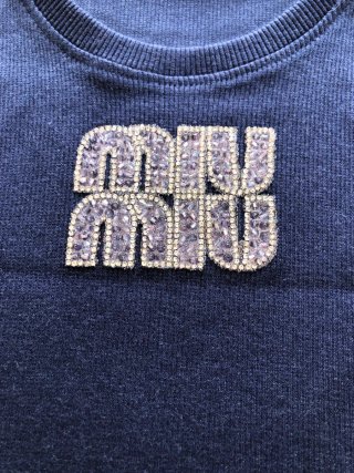 Top Miu Miu Azul Escuro