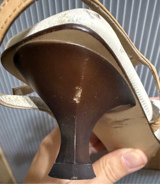 Sandalias Marisa Rey T.38 Tacón 5cm Beige