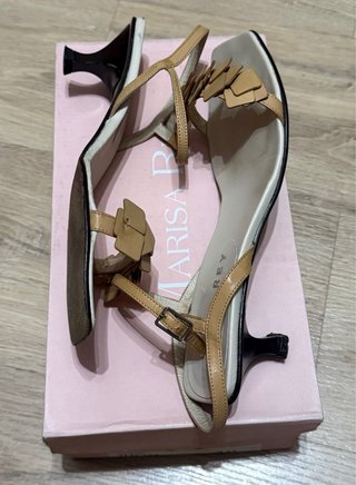 Sandalias Marisa Rey T.38 Tacón 5cm Beige
