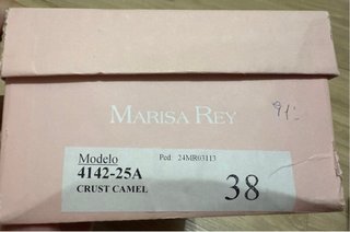 Sandalias Marisa Rey T.38 Tacón 5cm Beige