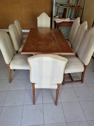 Mesa comedor plegable con 8 sillas