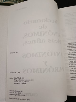 Diccionario de Sinónimos Cultural S.A