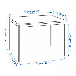 Mesa Comedor SANDSBERG Negra 110x67 cm