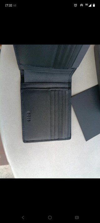 Portafoglio Boss Pelle Nera Nuovo Con Scatola