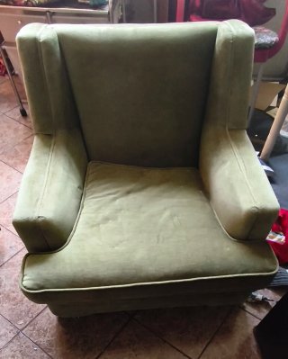 Pareja de sillones de terciopelo verde