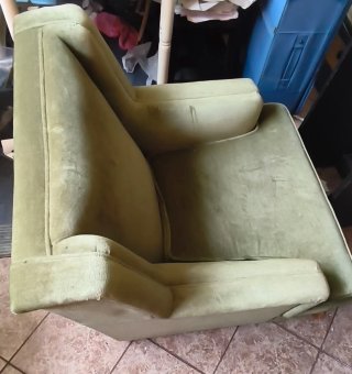 Pareja de sillones de terciopelo verde