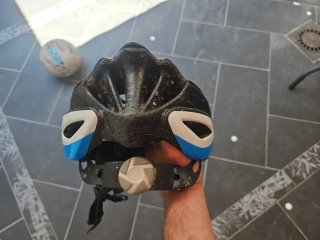 Casco Bici Niño Talla M Azul y Negro