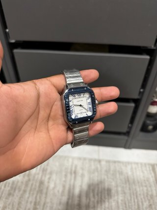 Reloj Santos Azul y Plateado