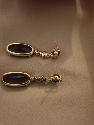 Pendientes Oro 18k Morados y Blancos