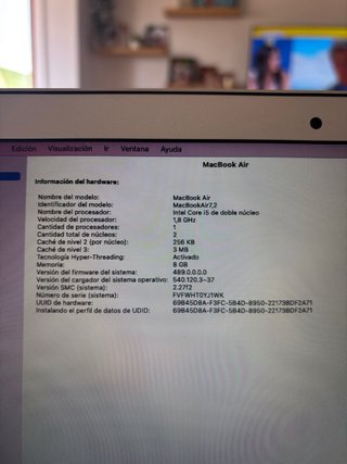Macbook Air 2017 Plata 13”