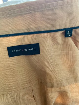 Camisa Tommy Hilfiger Hombre XL Beige Camel Manga