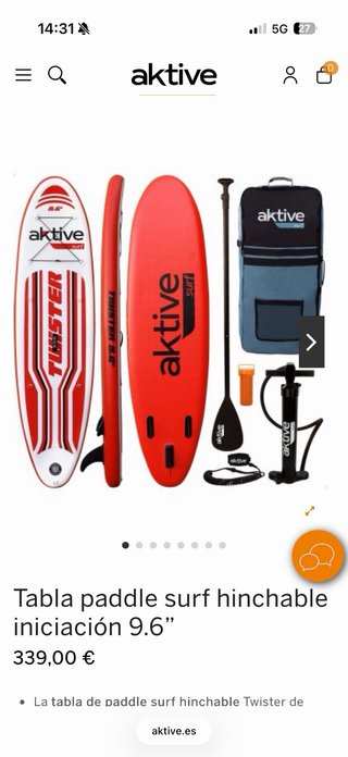 Tabla Paddle Surf Aktive 9'6 Roja