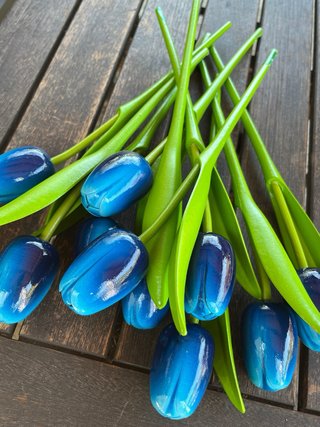 10 Tulipanes de madera 33cm