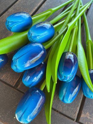 10 Tulipanes de madera 33cm