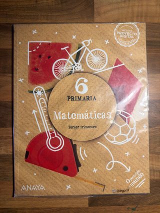Libro de matemáticas. Primaria 6. Sin usar