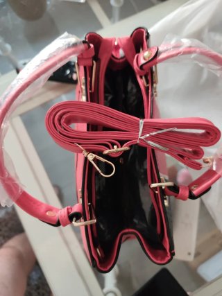 Bolso Mujer Negro, Rosa y Blanco Nuevo