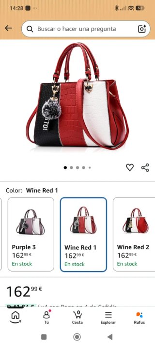 Bolso Mujer Negro, Rosa y Blanco Nuevo