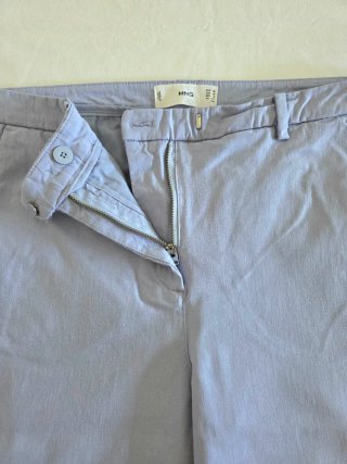 Pantalón de vestir azul tobillero | Mango