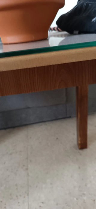 Mesa de camilla cristal y madera