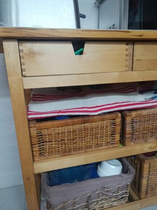 Carrello da Tavolo Ikea Forhoja in Legno e Vimini