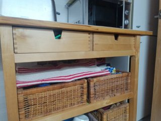 Carrello da Tavolo Ikea Forhoja in Legno e Vimini
