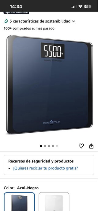 Báscula Digital RUN TAR Azul-Negro