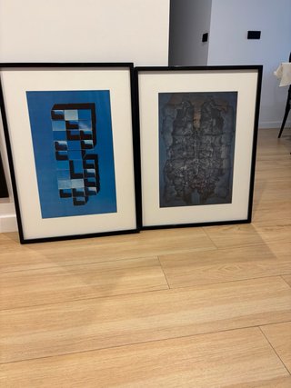 Cuadros Abstractos Azules y Negros Dos 40
