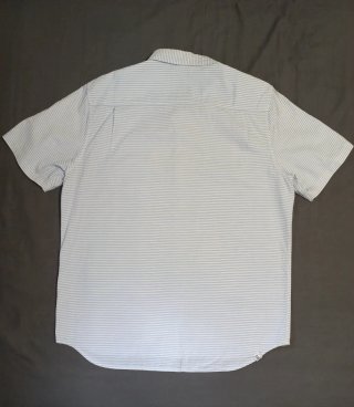 Camisa Vans Talla M Rayas Azul Claro y Blanco