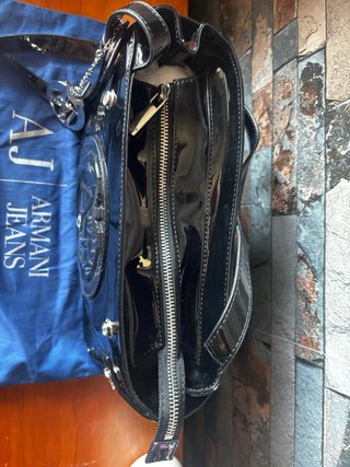Bolso Armani Jeans Vernice  Charol Negro
