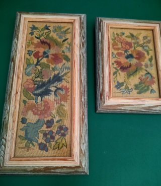 Pareja tapices medio punto floral