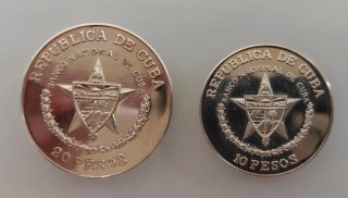 2 ONZAS PLATA 20 PESOS+1 OZ 10 PESOS 1830-1990 FER