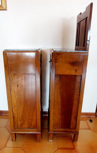 Coppia di Comodini Anni Art Déco 20/30 Legno/Marmo