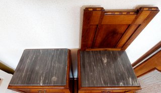 Coppia di Comodini Anni Art Déco 20/30 Legno/Marmo