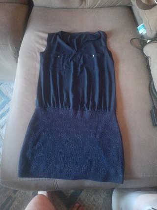 Vestido azul sin mangas