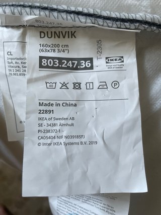 Funda Cama IKEA Dunvik 160x200 Gris
