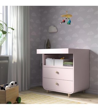 Fasciatoio rosa con cassetti