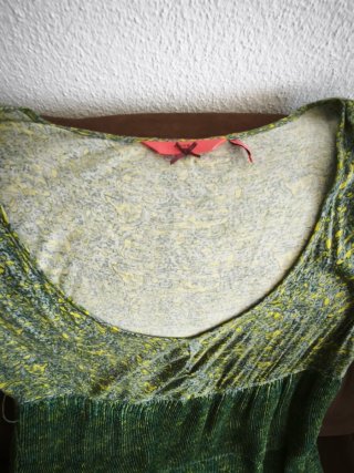 Vestido veraniego gasa verde y amarillo