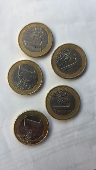 5 Monedas de 1 Euro Búho