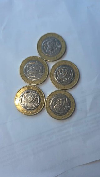 5 Monedas de 1 Euro Búho
