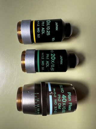 Objetivos Nikon Microscopio 10x, 20x, 40x