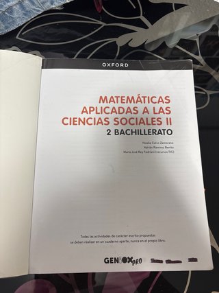 Matemáticas aplicadas a las Ciencias Sociales I...