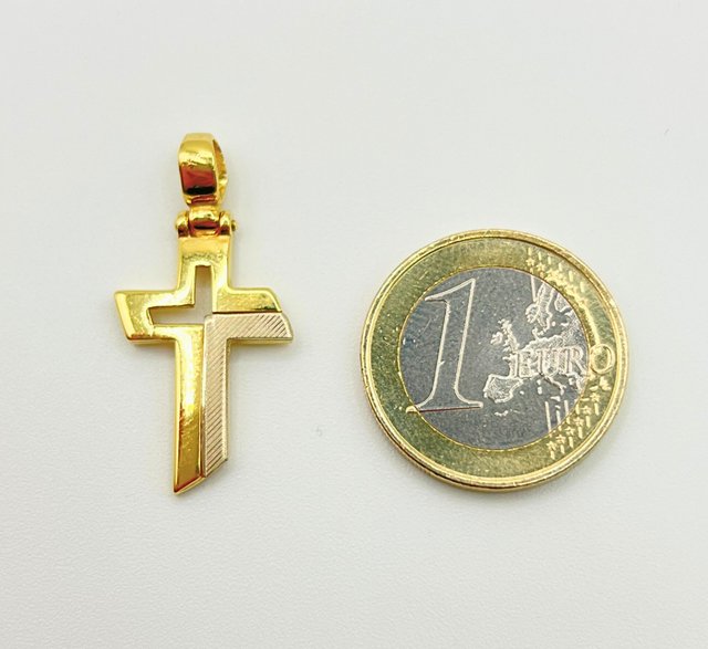 Colgante Cruz Oro Combinado 18k 3.44 gr