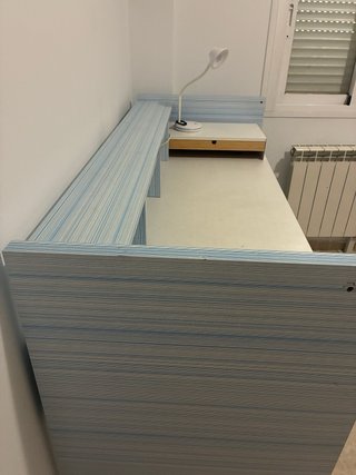 Scrivania per bambini blu e bianco