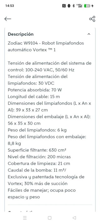 Robot Limpiafondos Zodiac Vortex 1 - Piezas