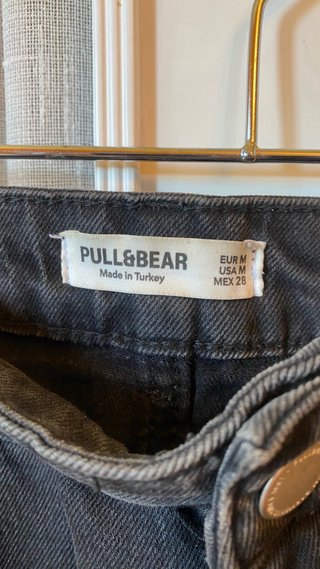 Falda vaquera larga Pull&Bear negra