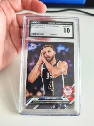 Tarjeta Steph Curry Topps Now 2024 Gem Mint 10
